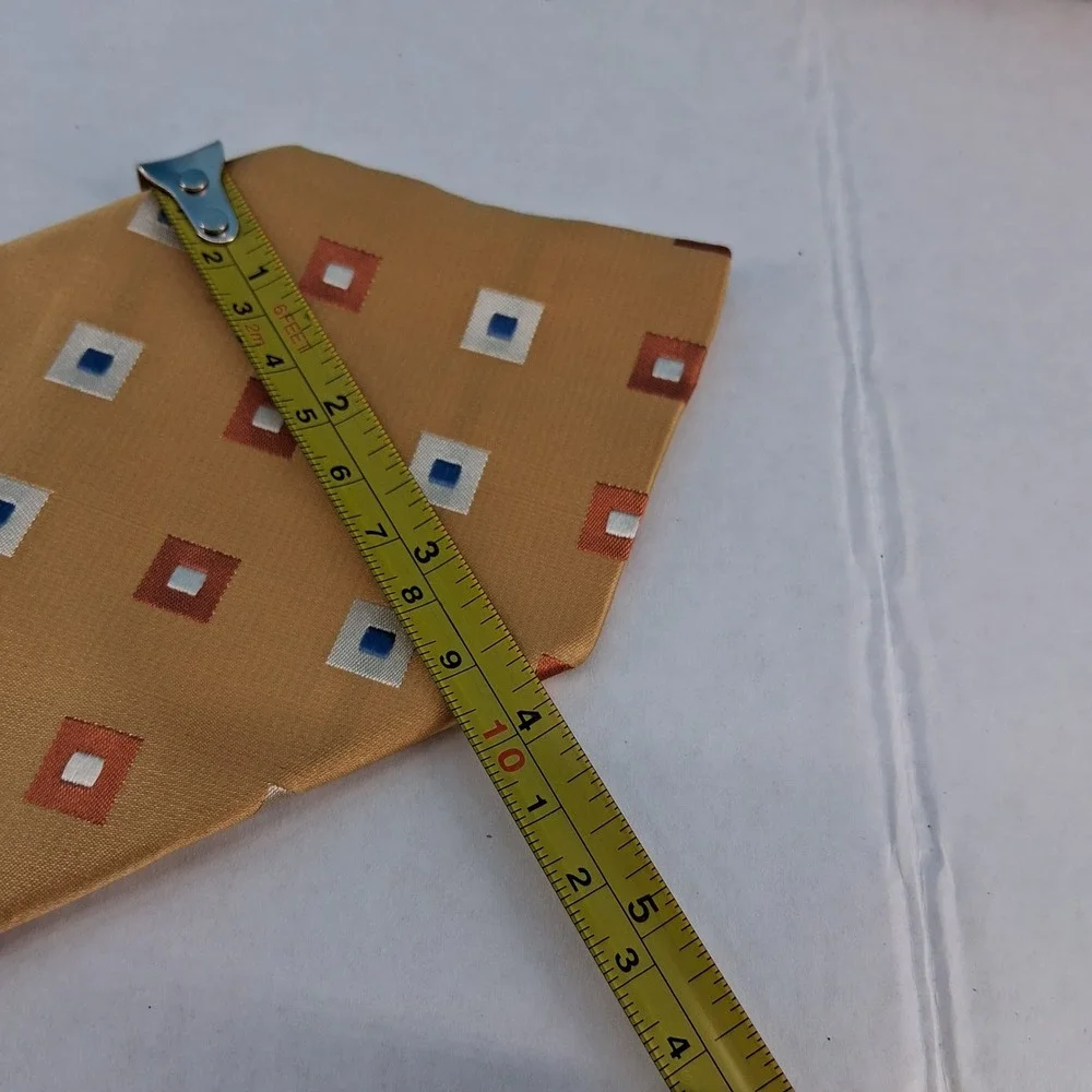 City of London Tie Mens OS Gold Geometric Squares Silk Polka Dot Lining Classic
